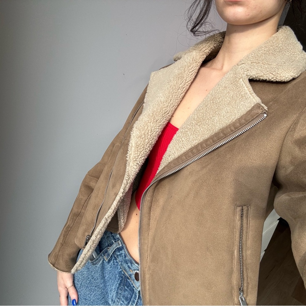 Zara Tan Shearling Women's Jacket